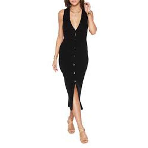 RAMY BROOK Simon Midi Sweater Dress Small S Black - Picture 1 of 8